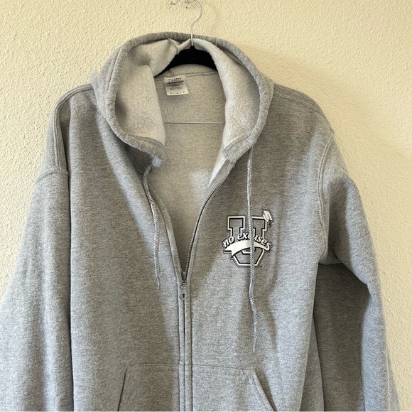 Gildan No Excuses Hoodie Women’s Medium Gray Zip Front Casual Gym Workout Street - Picture 3 of 8
